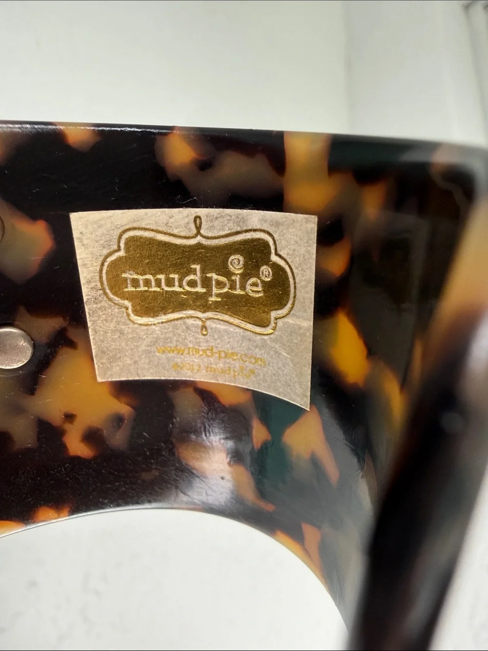 Mud Pie Tortoiseshell Brown and Black Resin Cuff Bracelet